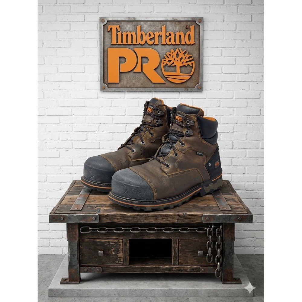 Timberland PRO Boondock 6 Inch Waterproof Composite Toe Work Boots Brown Mens 9M